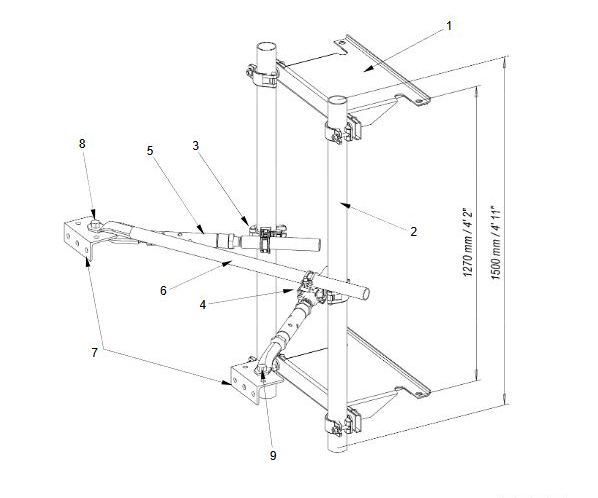 Vertically adjustable anchoring with mast plates