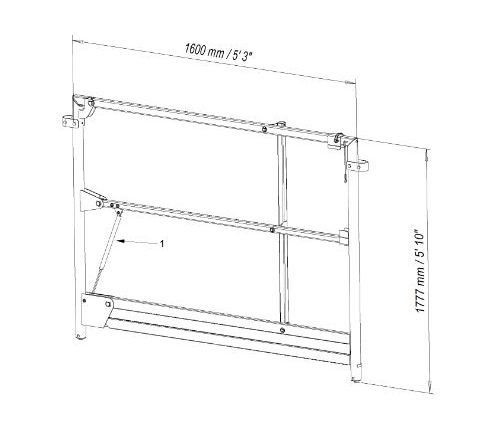 Railing for lifting table LT500 (1.6 m)